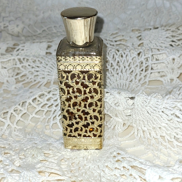 TIFFANY DECORATIVE FILIGREE BOTTLE OF PREFUME. BOTTLE IS ALMOST FULL. 2oz. - Picture 2 of 5